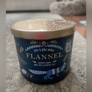 Brand new Bath and Body Works candle- Flannel 3 Wick